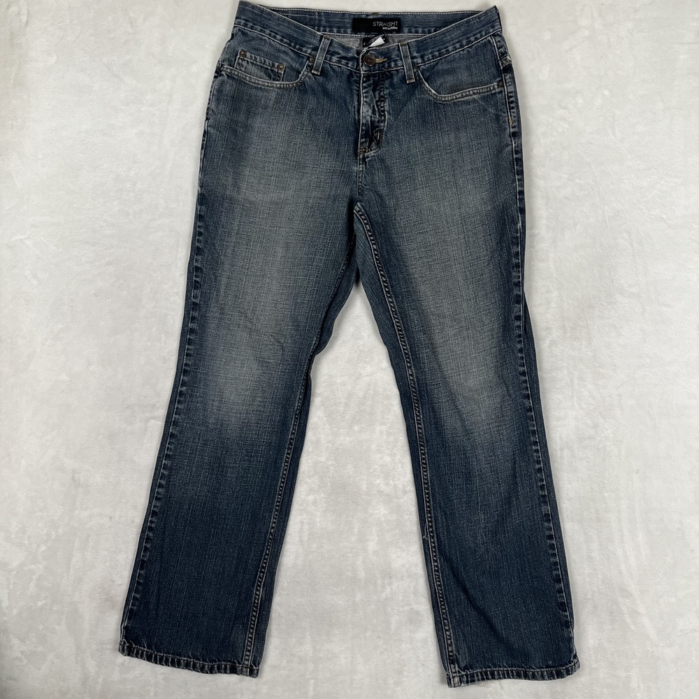 VTG Anchor Blue Straight Jeans Mens 33x32 Blue Regular Fit Denim Med Wash Y2K